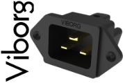 Viborg VI20G 20A, IEC, C20 Inlet socket Pure Copper, Gold-plated