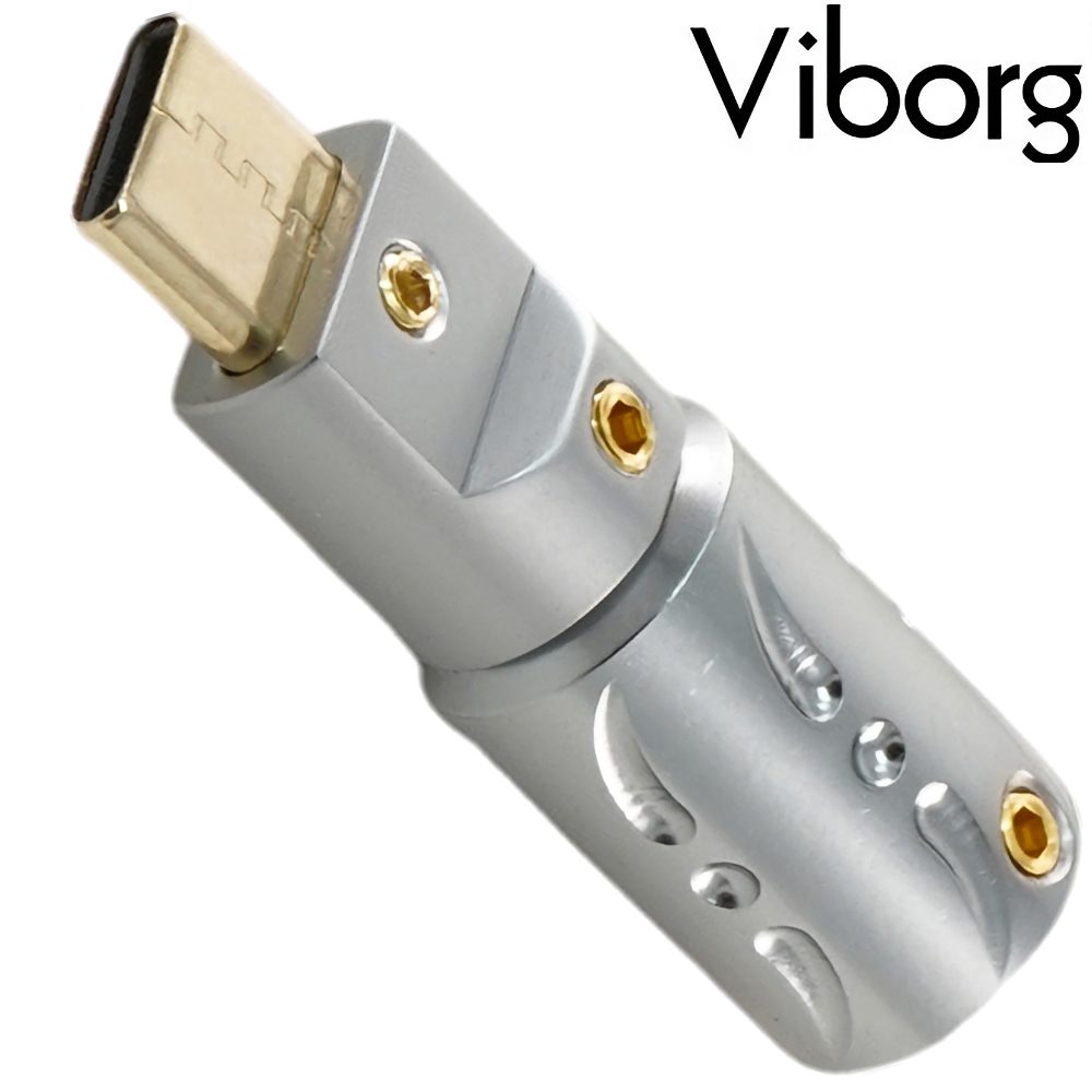 Viborg VT08 Male USB-C Connector, Gold 24K Plated