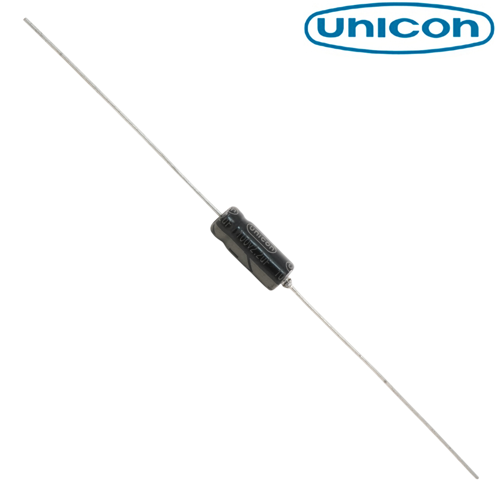 FUT2A2R2M: 2.2uF 100Vdc Unicon Axial Electrolytic Capacitor