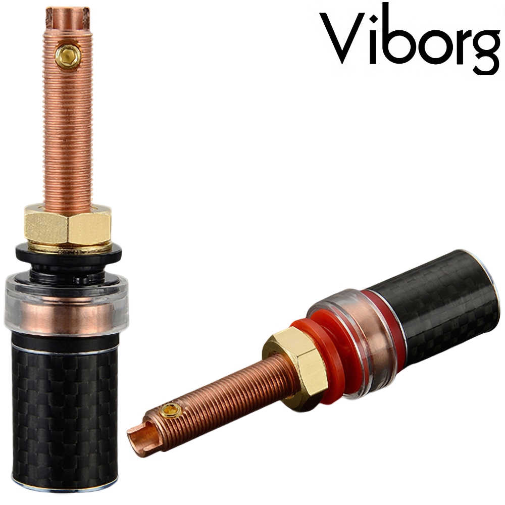 Viborg BP614 Binding post, Carbon fibre, Pure Copper, 45mm