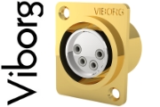 Viborg CF204G Female 4 Pin XLR Socket Gold-plated (Square)