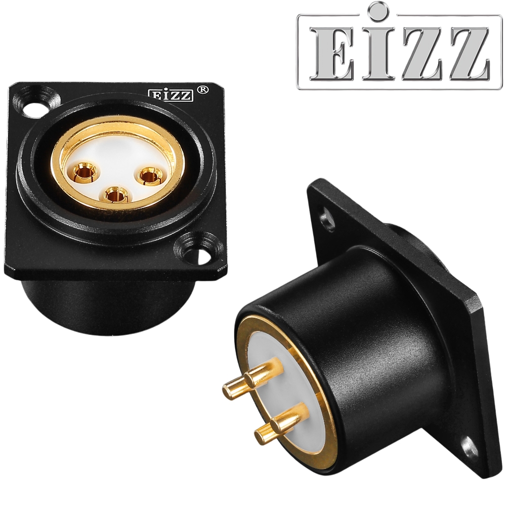 EIZZ EZ-108F XLR Socket, Female, Gold Plated