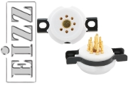 EIZZ EZ-1107 B7G, 7 Pin Chassis Mount Valve Base, Ceramic, Gold Plated, Ring Fixing