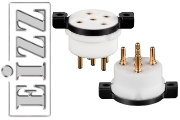 EIZZ EZ-1205 5 Pin, Chassis Mount Valve Base, Teflon, Gold Plated, Ring Fixing