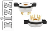 EIZZ EZ-1209A WE437 etc. 9 Pin Chassis Mount Valve Base, Teflon, Gold Plated, Ring Fixing 