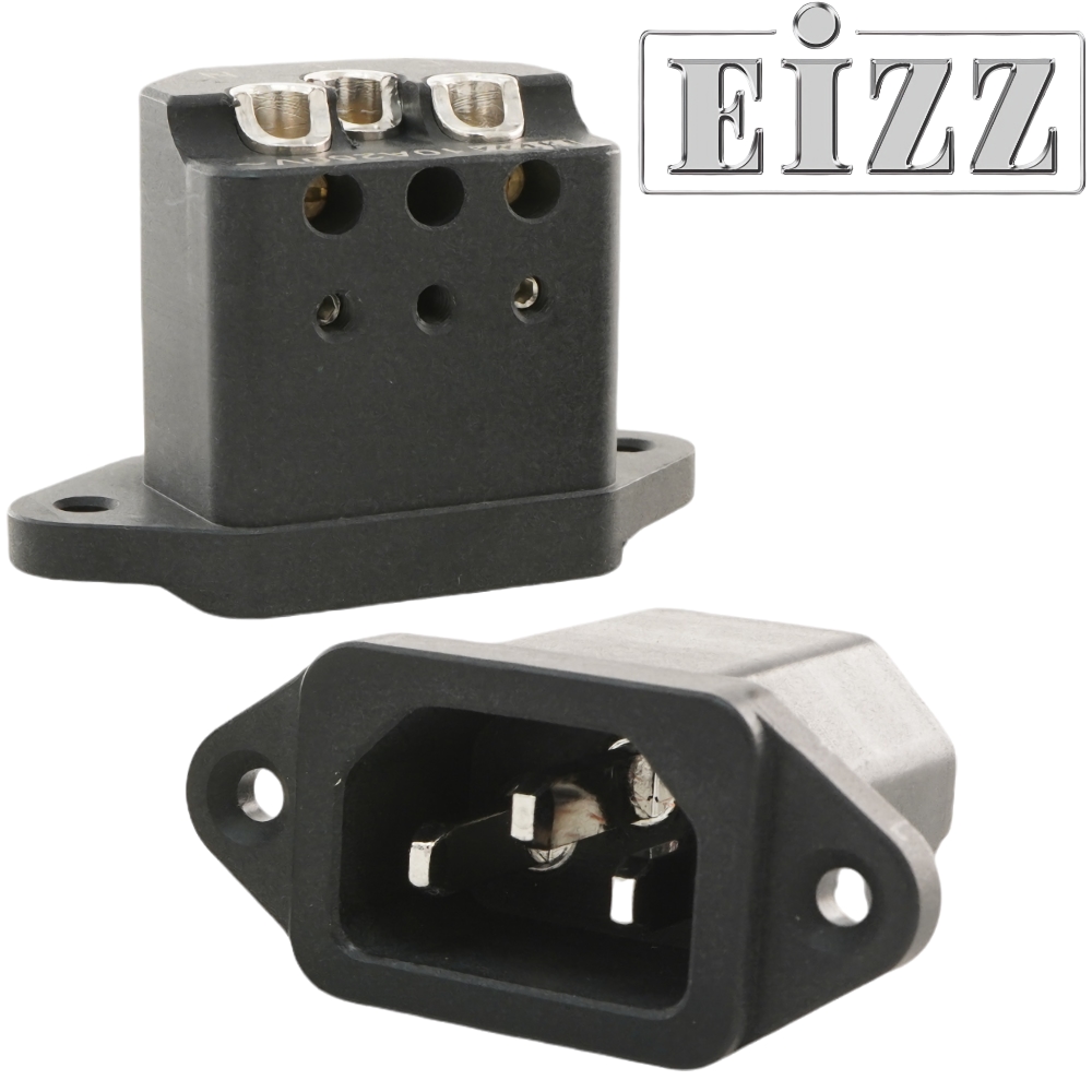 EZ-7030: EIZZ IEC Socket, Palladium/Rhodium Plated, PTFE Body 