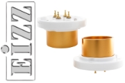 EIZZ EZ-845A 845/211 4 Pin Chassis Mounted, Ceramic, Gold Plated Valve Base