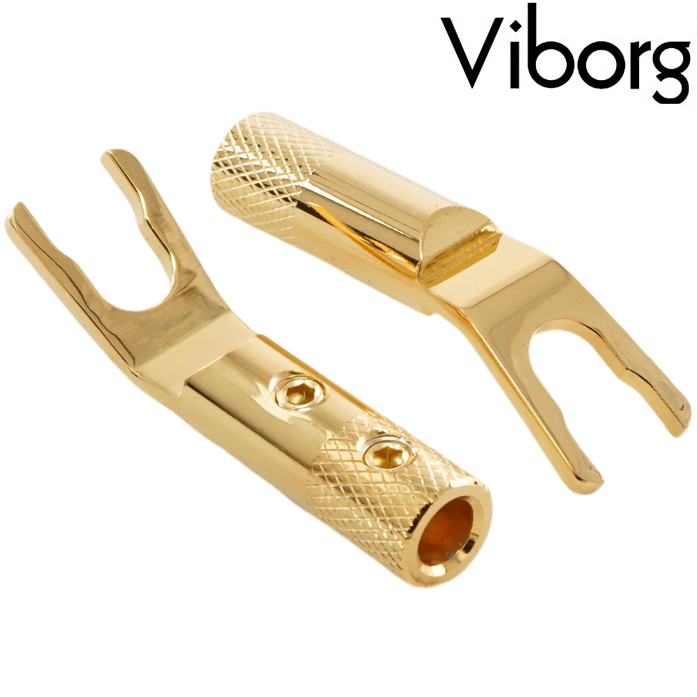 Viborg VS702G Spade Connector Pure Copper, Gold-plated