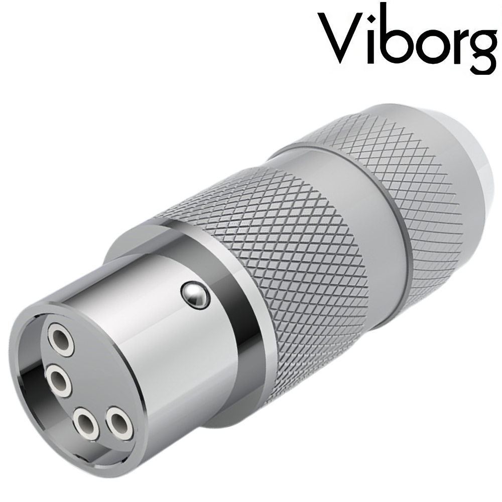 Viborg XF204R Female 4 Pin XLR Connector Rhodium-plated