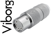 Viborg XF204R Female 4 Pin XLR Connector Rhodium-plated