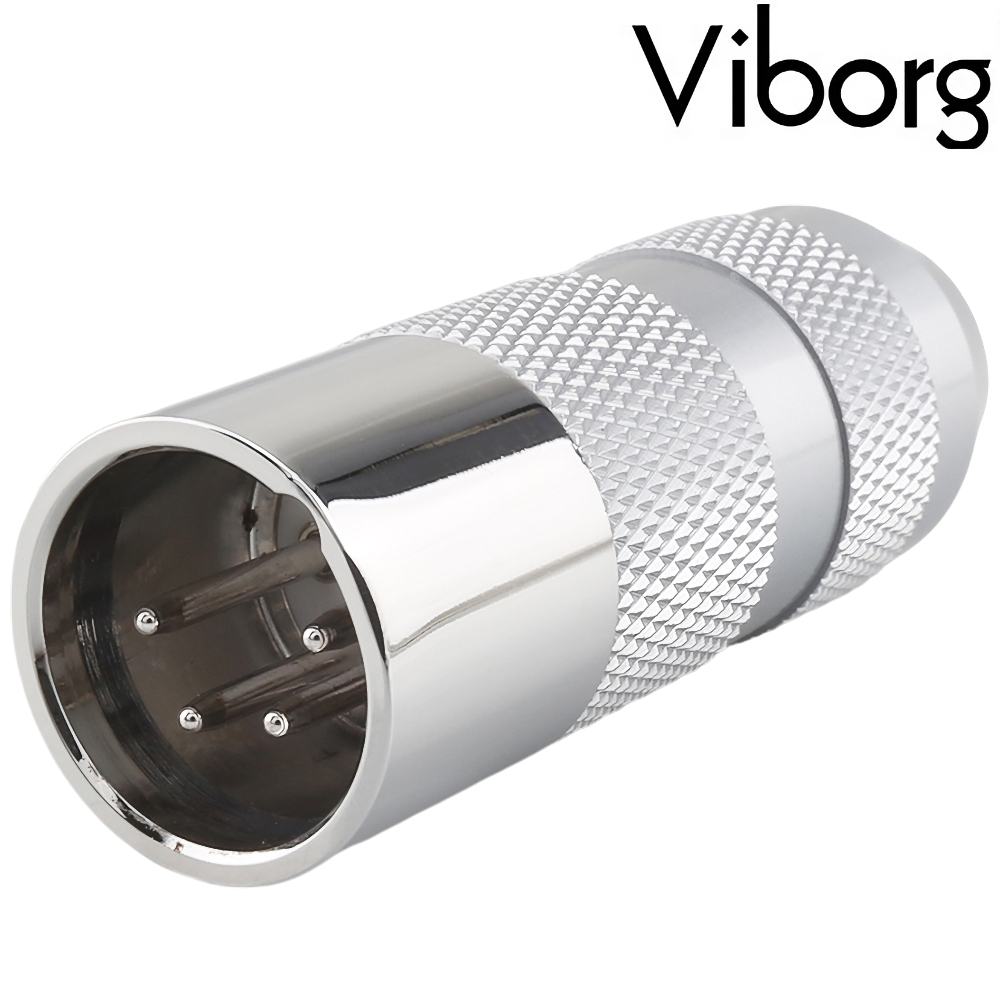 Viborg XM204R Male 4 Pin XLR Connector Rhodium-plated