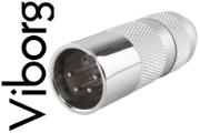 Viborg XM204R Male 4 Pin XLR Connector Rhodium-plated