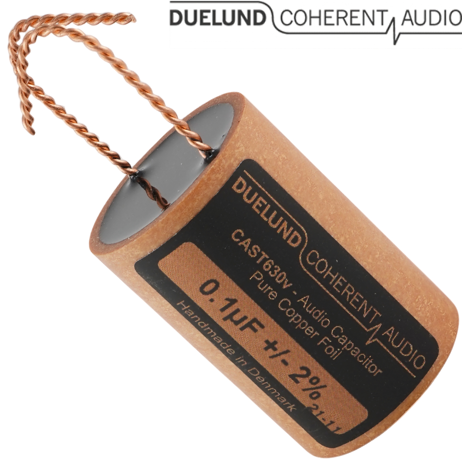 CASTDCCU-005: 0.1uF 630Vdc Duelund CAST PIO Pure Copper Capacitor