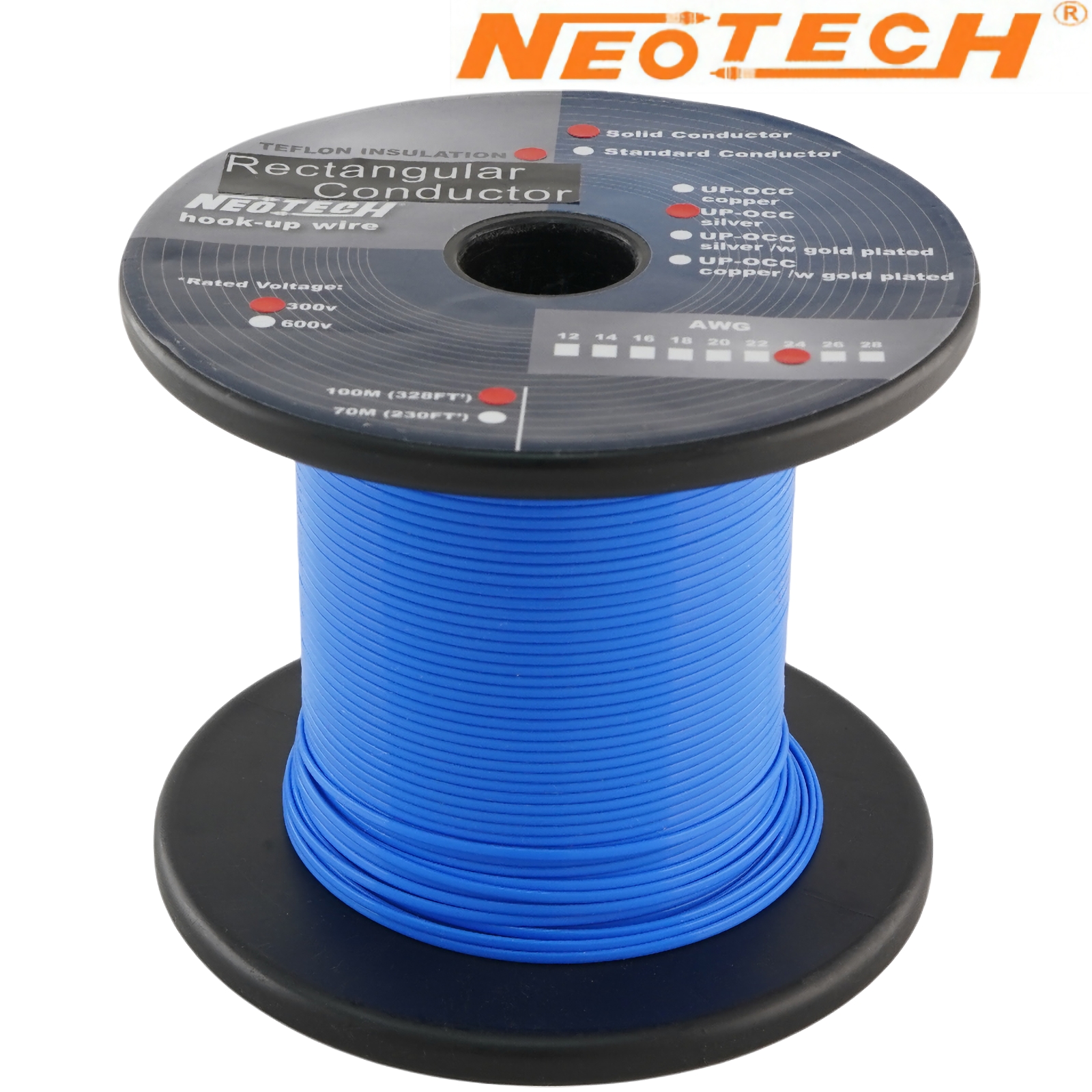 LEST-24: Neotech rectangular silver wire, AWG 24 (1m)