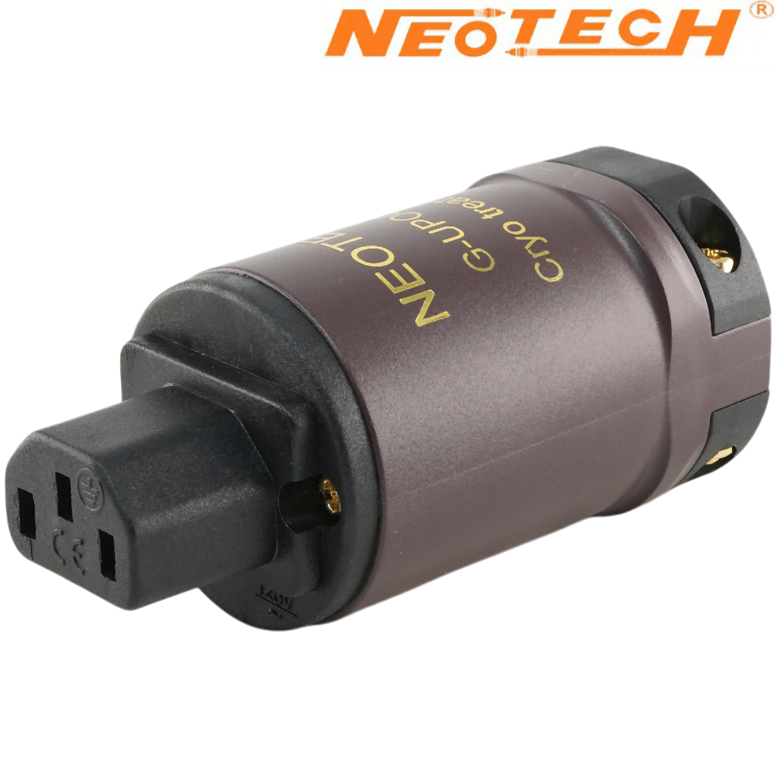 NC-P303G MKII: Neotech G-UPOCC pure copper IEC plug, Cryo'ed, Gold-plated