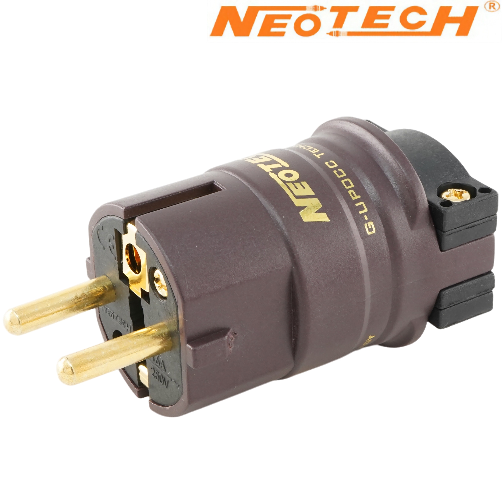 NC-P312G MKII: Neotech G-UPOCC pure copper Schuko (EU) plug, Cryo'ed, Gold-plated