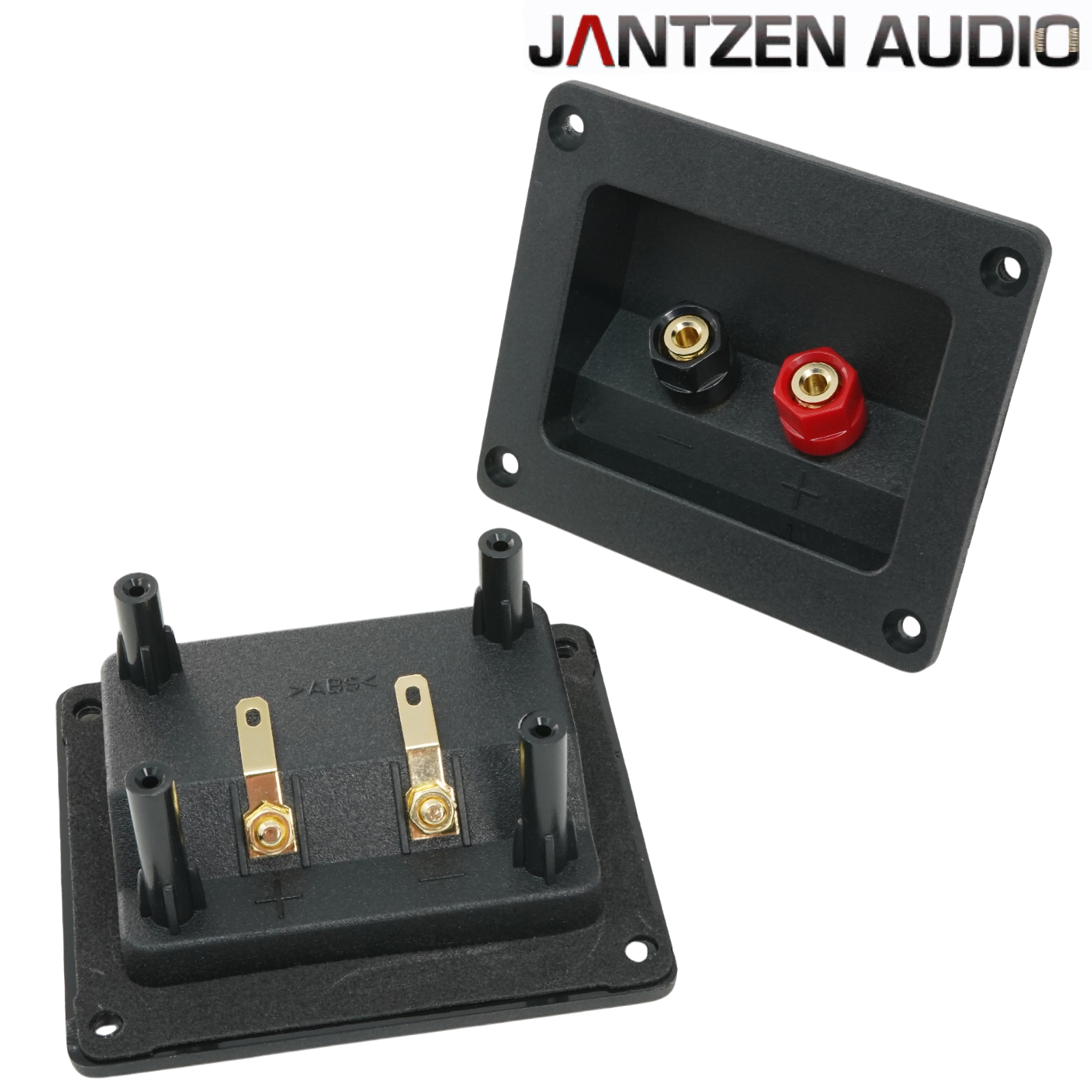 012-0310: Jantzen Single Square Speaker Terminal, Gold-plated, plastic nuts