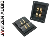 012-0330: Jantzen Double Square Speaker Terminal, Gold-plated, metal nuts