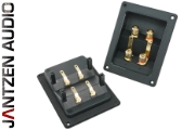 012-0340: Jantzen Double Square Speaker Terminal, Gold-plated, metal nuts