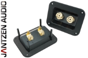 012-0350: Jantzen Single Rectangular Speaker Terminal, Gold-plated, metal nuts