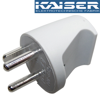 Kaiser Danish Mains Plug, Silver-plated