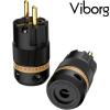 VE501G: Viborg Schuko AC Connector Pure Copper, Gold-plated