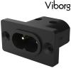 VI08R: Viborg Figure 8, C7, IEC Inlet Socket Pure Copper, Rhodium-plated