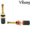 BP614G: Viborg Binding post, Carbon fibre,  Pure Copper, Gold-plated, 45mm (2 pairs)