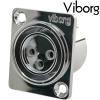 CF203R: Viborg Female XLR Socket Rhodium-plated (Square)