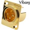 CM203G: Viborg Male XLR Socket Gold-plated (Square)