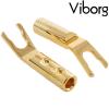 VS702G: Viborg Spade Connector Pure Copper, Gold-plated (2 pairs)