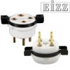 EZ-1104: EIZZ UX4, 4 Pin Chassis Mount Valve Base, Ceramic, Gold Plated, Ring Fixing 