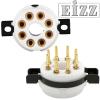 EZ-1108: EIZZ Octal, 8 Pin Chassis Mount Valve Base, Ceramic, Gold Plated, Ring Fixing