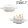 EZ-1208C: EIZZ B8B, 8 Pin Chassis Mount Valve Base, One piece Teflon, Gold Plated (1 off)